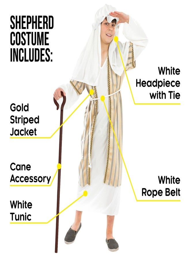fun shack Shepherd Costume for Kids with Cane, Boys Shepherd Costume, Boys Bible Costumes, Nativity Costumes for Kids, Large - Image 2